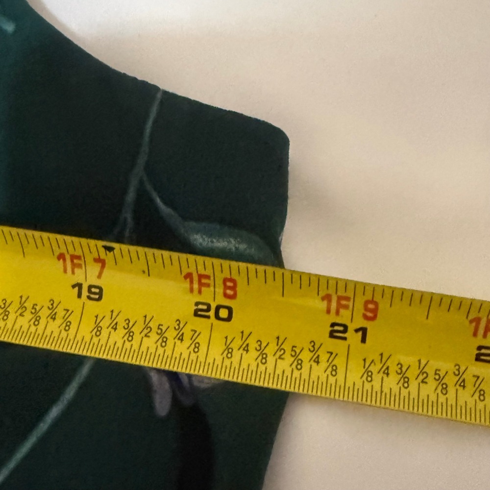 Ann Taylor Factory Green Floral Sleeveless Tie Neck Ruffle Hem Dress Large - Picture 12 of 14